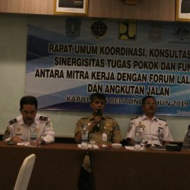 Rapat Umum Koordinasi, Konsultasi dan Sinergisitas Tugas Pokok Dan Fungsi Antara Mitra Kerja dengan Forum LLAJ Kabupaten Belitung